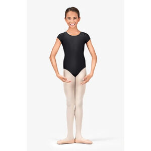 Dance Leotard Dance Short Sleeve Large Child Black Lycra Toddler 2-4